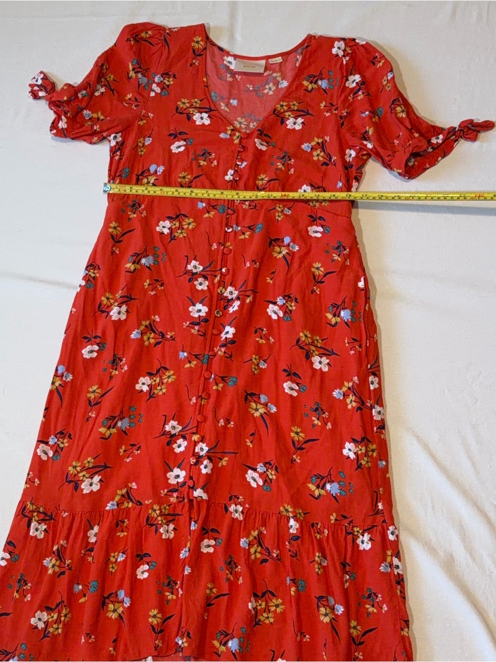 Anthropologie Maeve Eudora Floral Button Front Midi Dress | Size 12 | Like New - Picture 8 of 8